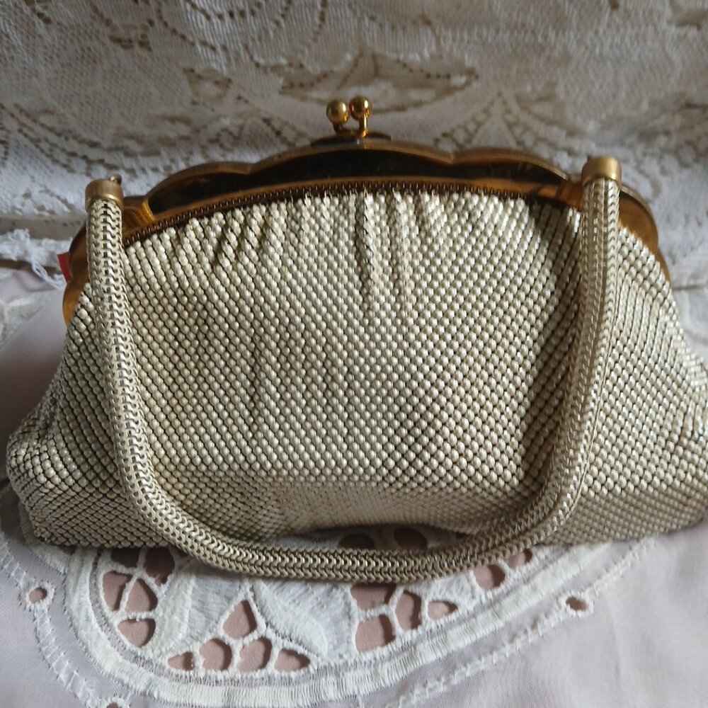 Vintage Whiting & Davis Mesh Evening Bag – Made in USA – Art Deco Silver Purse
